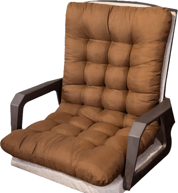 Mega 加厚四季舒適連體坐墊, 深咖色, 1個