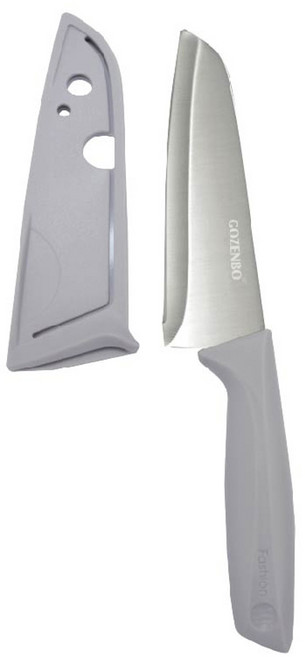 GOZENBO 御膳坊 健康煮水果刀 附蓋 23.5cm 1支, 灰色 + 銀色