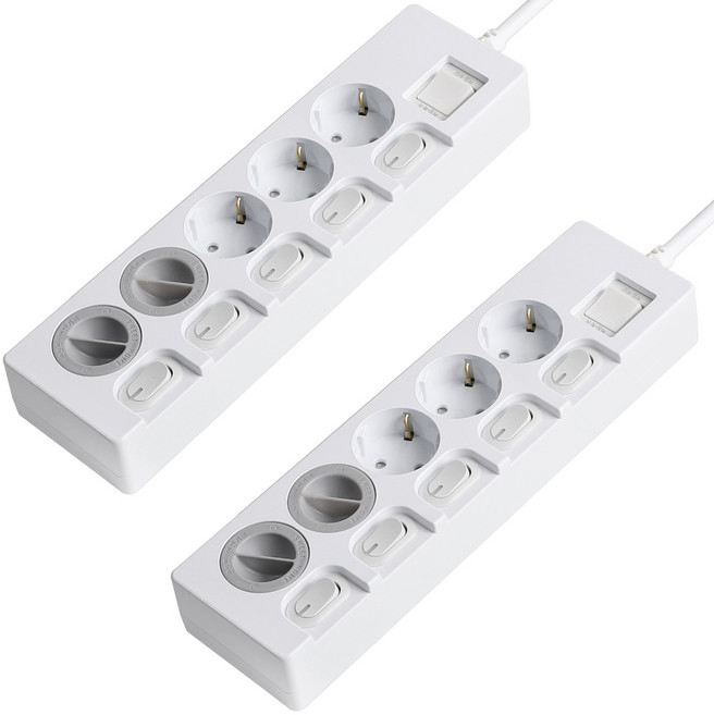 스윗홈 국내생산 과부하차단 개별스위치 절전 멀티탭 5구+안전커버 2p, 3m, 2개