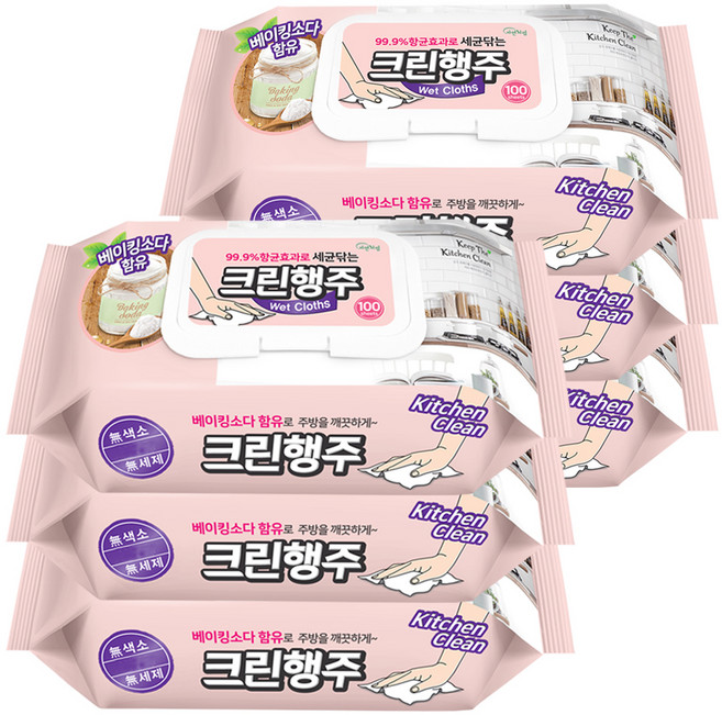자연처럼 베이킹소다함유 크린행주, 100개입, 6개