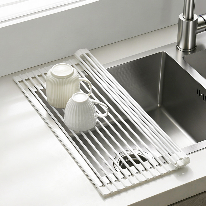 코멧 키친 실리콘 식기건조 롤매트, 화이트