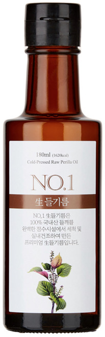 앤오일 냉압착 생 들기름 생식용, 180ml, 1개