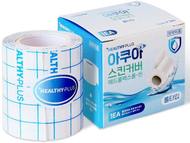 헬씨플러스 아쿠아 롤타입 잘라쓰는 투명 방수 밴드, 1개입, 1개