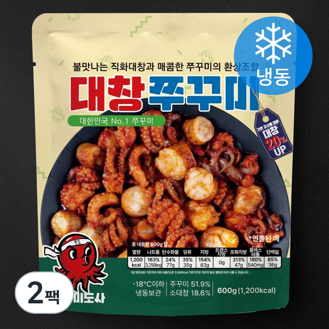 쭈꾸미도사 대창 쭈꾸미 (냉동), 600g, 2팩