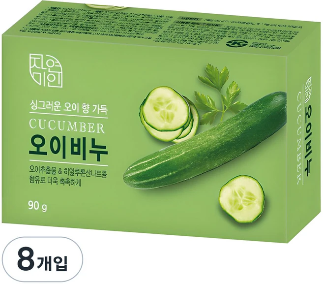 자연미인 비누 오이향, 90g, 8개입 - 쿠팡