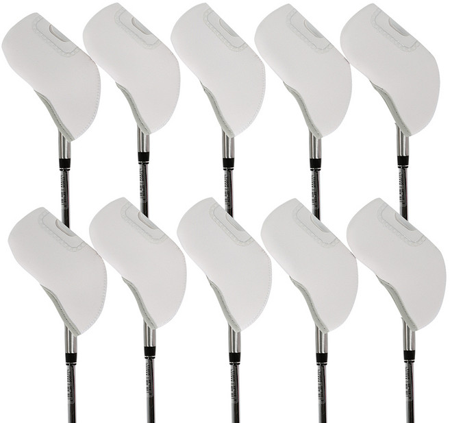 고싱글 골프 심플 투명창 아이언커버 10p, 화이트, 10개