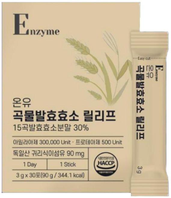 온유바이오 곡물발효효소 릴리프 30p, 1개, 90g