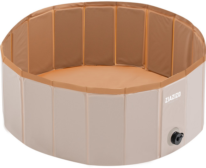 지아지조 휴대용 방수 실내 놀이매트, 베이지 + 브라운