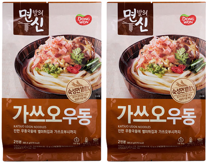 동원 면발의신 가쓰오우동, 385.6g, 2개