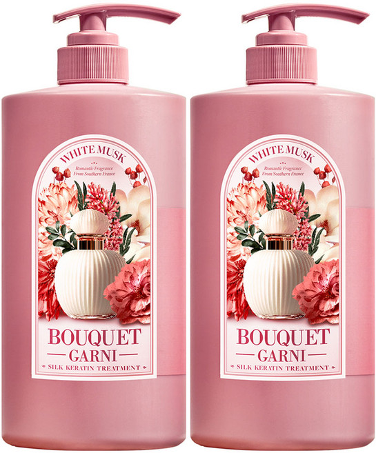 부케가르니 실크 케라틴 트리트먼트 화이트머스크, 1L, 2개