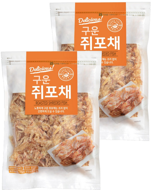 해맑은푸드 구운 쥐포채, 200g, 2개
