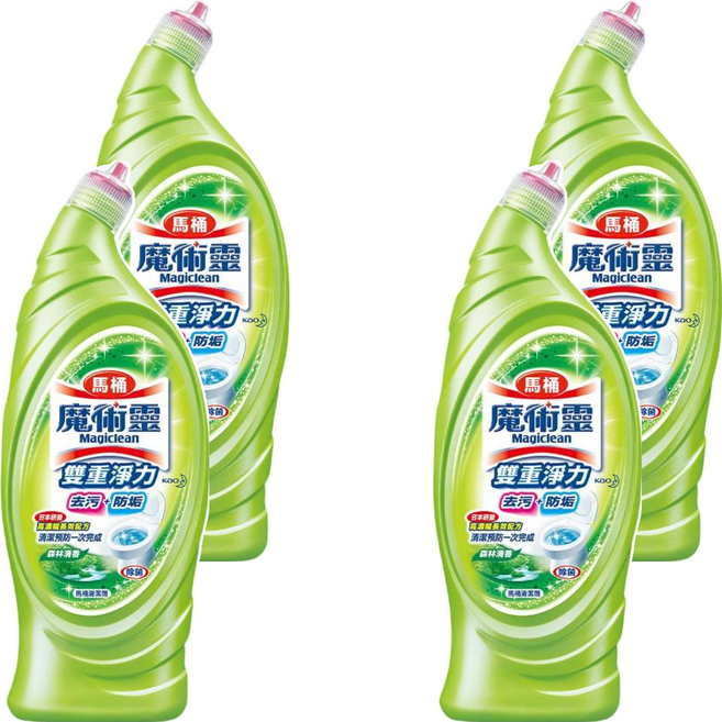 Kao 花王 Magiclean 魔術靈 台灣公司貨 雙重淨力 馬桶清潔劑 森林清香, 650ml, 4瓶