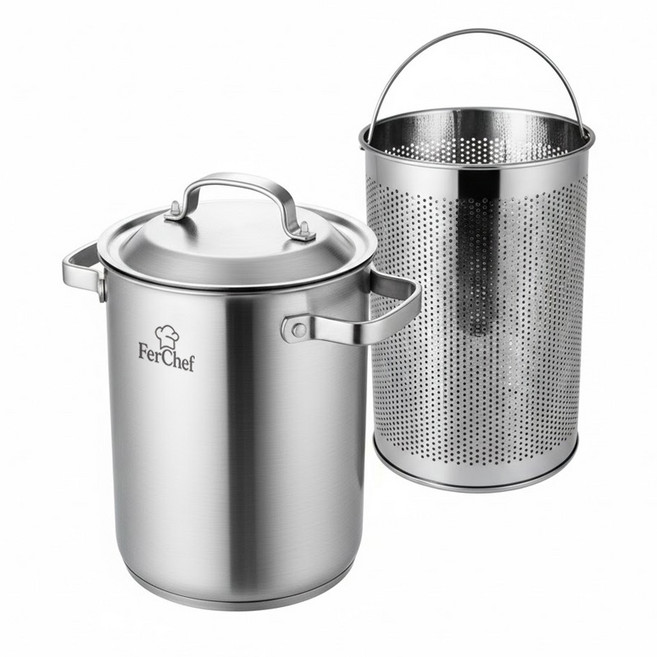 페르쉐프 인덕션 스테인리스 멀티팟 실버 4.3L, 16cm, 1개