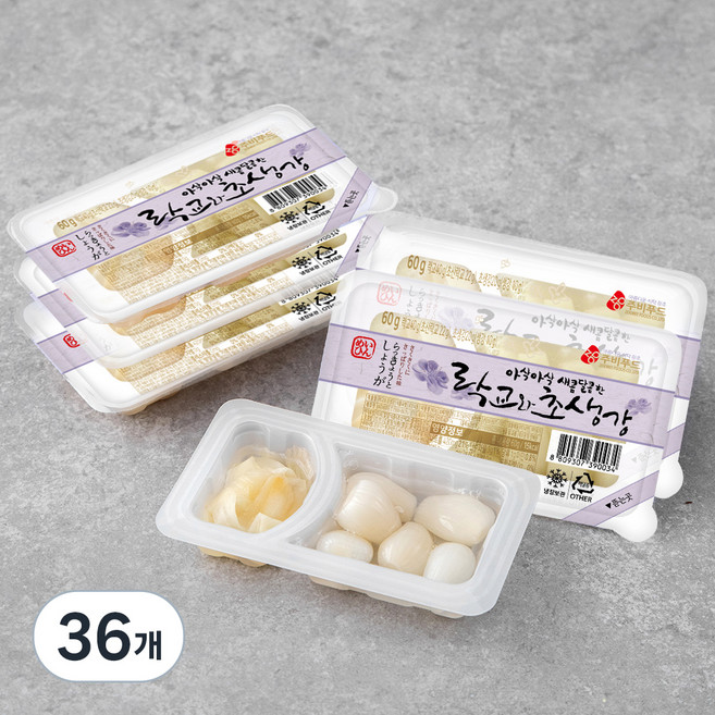 주비푸드 락교와 초생강, 60g, 36개