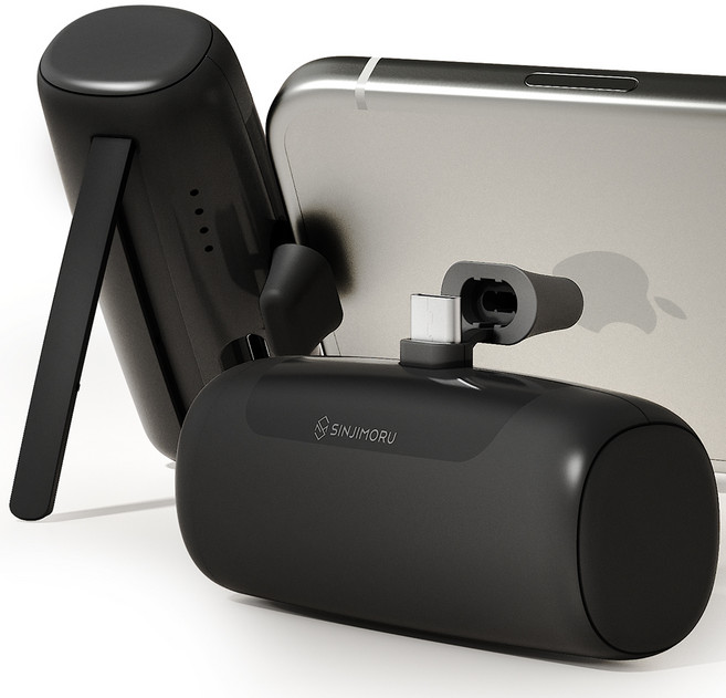 신지모루 포터블 미니 도킹형 보조배터리, 블랙, SJM_PMC_50(C타입)