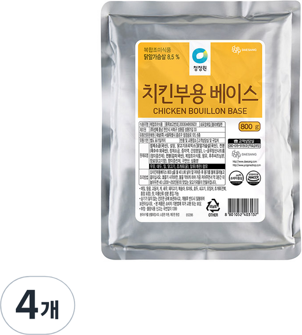 청정원 치킨부용 베이스, 4개, 800g
