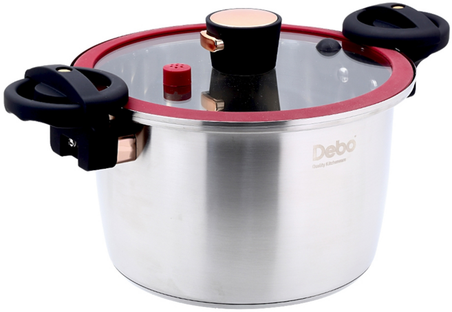 Debo 德鉑廚具 304不鏽鋼微壓鍋湯鍋, 24cm, 銀色, 1個
