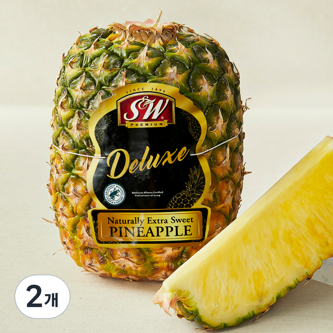 신세계푸드 크라운리스 디럭스 파인애플, 2개, 1.6kg