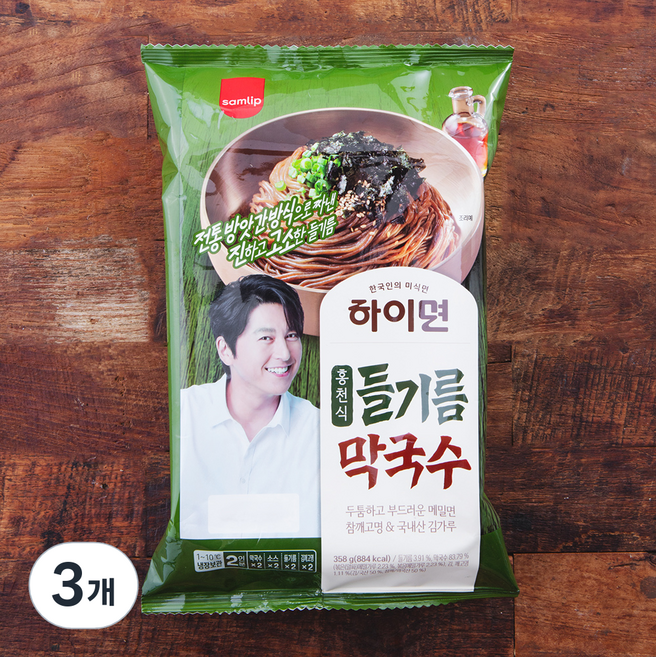 삼립 하이면 홍천식 들기름 막국수 2인분, 358g, 3개