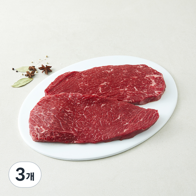 본고기 한우 우둔 덩어리 1++ (9) 등급 찜 장조림용 (냉장), 3개, 1kg