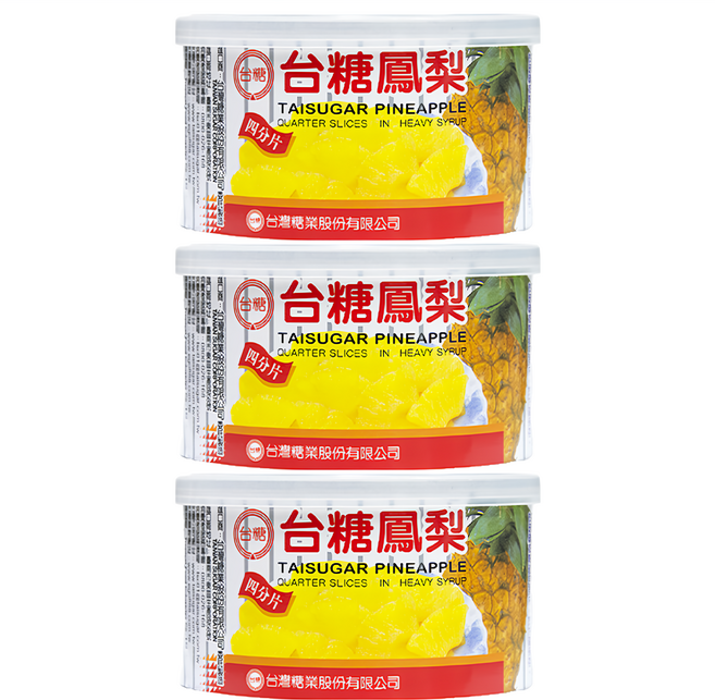 台糖 四分片鳳梨罐, 227g, 3罐