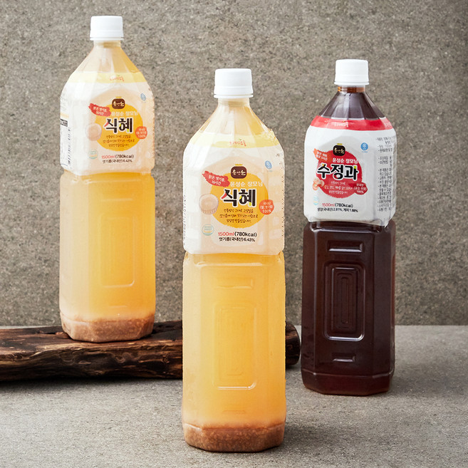 프레시오늘 신선냉장 맑은 엿기름 16시간 윤성순 장모님 식혜 1500ml x 2p + 맑은 계피 생강 5시간 윤성순 장모님 수정과 1500ml, 4.5L, 1세트