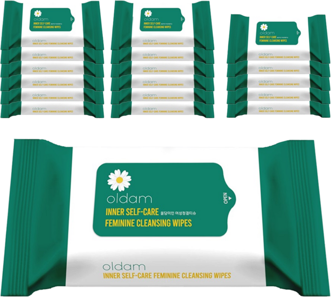 올담미인 여성 청결 물티슈 휴대형, 20매, 18개