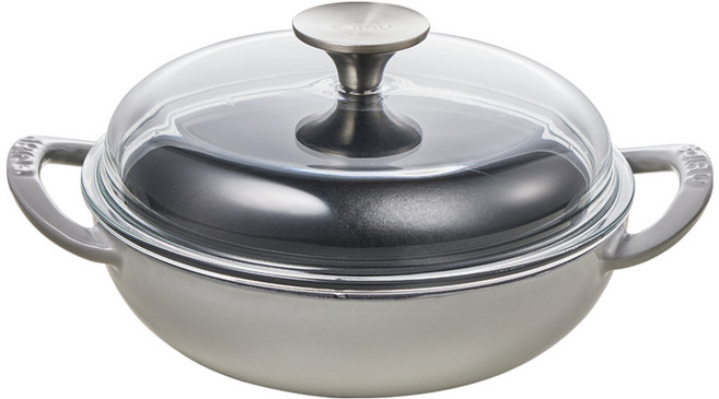 에지리 인덕션 블랙아이언 베이비웍 하이돔 양손냄비, 18cm, ASHGRAY (애쉬그레이), 1개