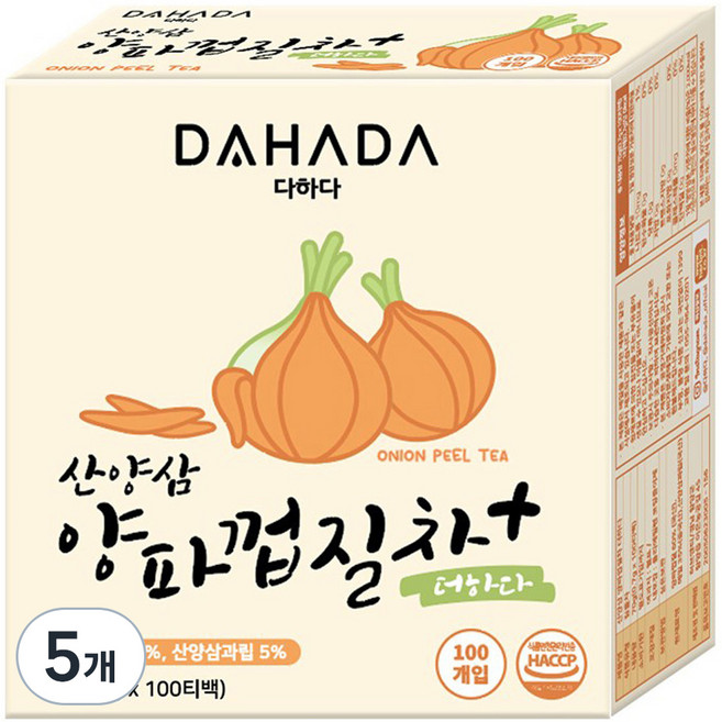 다하다 산양삼 양파껍질차 더하다, 600mg, 100개입, 5개