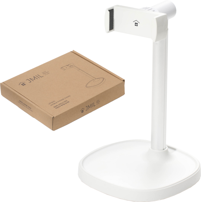 제이밀 스마트폰 거치대 높이조절 각도조절 기본형, 화이트, 1개