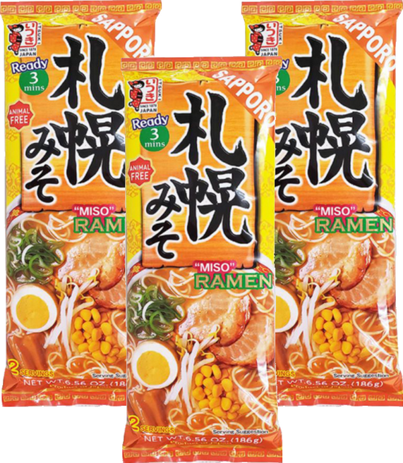 이츠키 삿포로풍 미소 라멘 2인분 186g, 3개