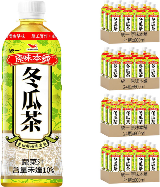 統一 原味本舖 冬瓜茶, 600ml, 96瓶
