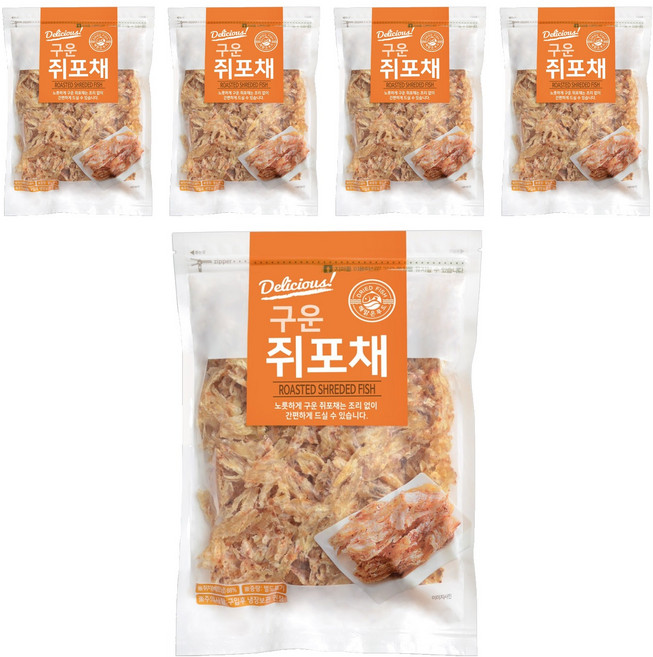 해맑은푸드 구운 쥐포채, 200g, 5개