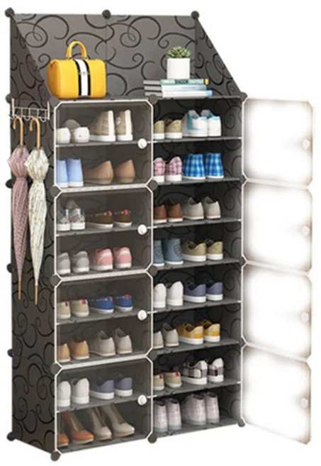 德利生活 側開二層組合鞋櫃 2列8