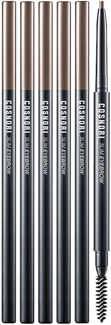 코스노리 슬림 아이브로우 펜슬 0.13g, 01 브라우니, 5개