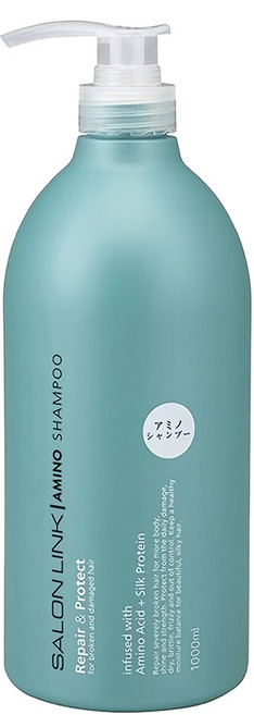 KUMANO 熊野油脂 沙龍級氨基酸洗髮精 零矽靈配方 16種氨基酸 淨化頭皮髮絲 蓬鬆有光澤, 1L, 1瓶