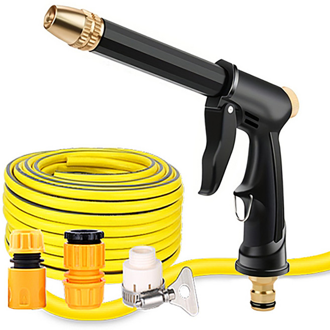 OON 다목적 고압 분사 세차 워터건 + 호스 세트, 혼합색상, 10m