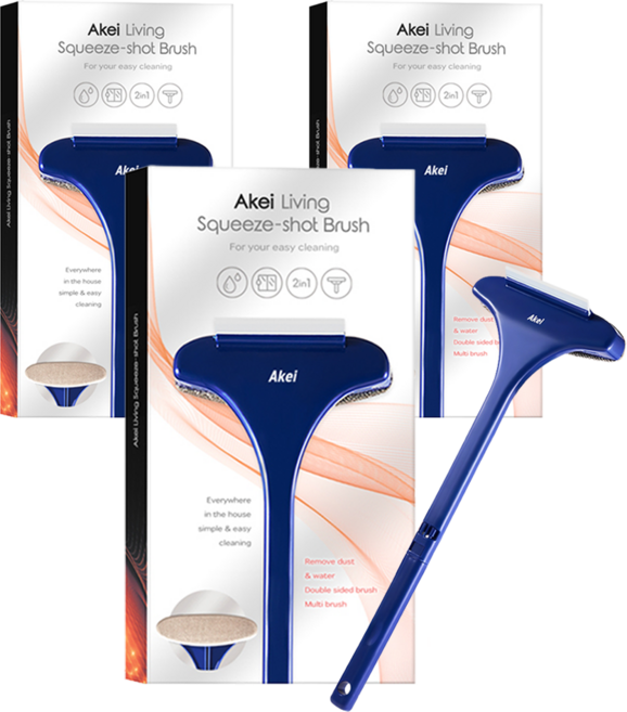 아케이 리빙 올인원 스퀴지샷 브러쉬, 블루, 3개