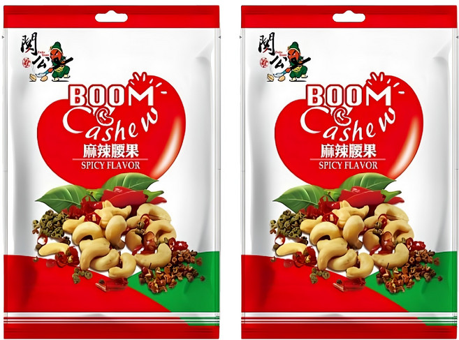 關公麻辣花生 麻辣腰果, 2個, 81g