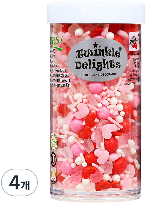 트윙클딜라이트 핑크 심포니 스프링클, 80g, 4개
