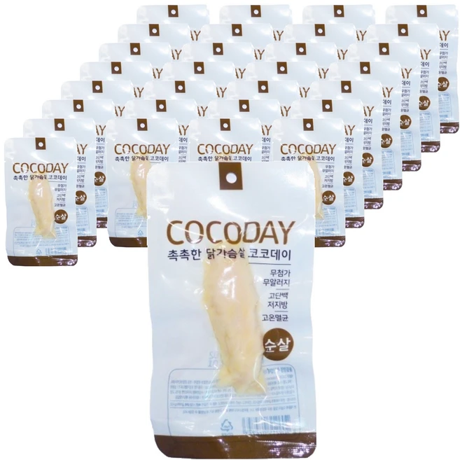 마코펫 고양이 촉촉한 닭가슴살 코코데이 간식, 순살, 20g, 30개 - 쿠팡