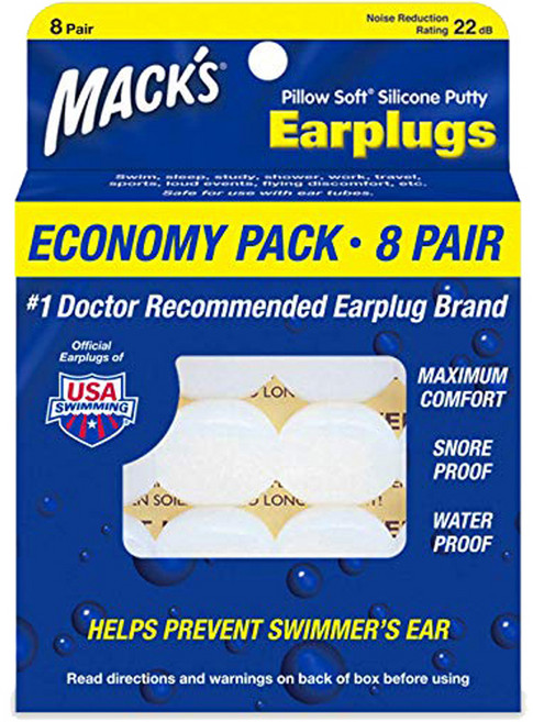 Macks 필로우소프트 수면 귀마개 흰색, 1개, 8쌍