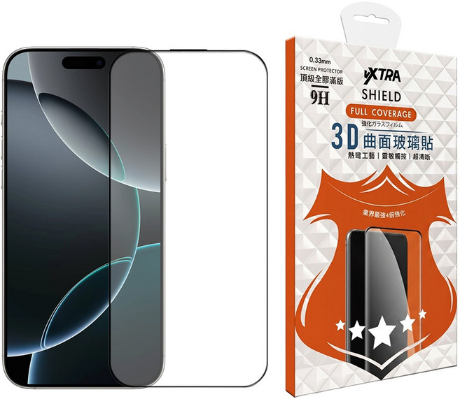 vXTRA 飛創 手機 鋼化玻璃貼 螢幕保護貼 iPhone 16 Pro Max 0.5mm 3D立體圓弧 全膠貼合 9H 極窄邊框 500C