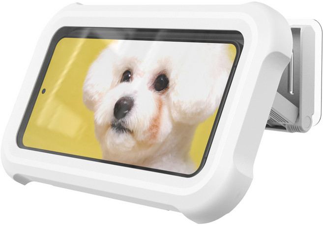 홈플래닛 욕실 주방 휴대폰 방수 거치대 360도 회전 각도조절, 화이트, 1개