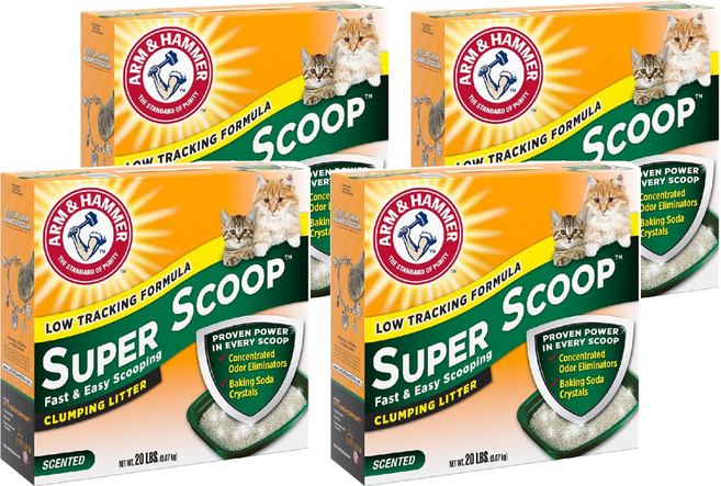 ARM&HAMMER 超凝結貓砂 超強凝結力 易於清潔 99%低粉塵, 9.07kg, 4盒, 清香味