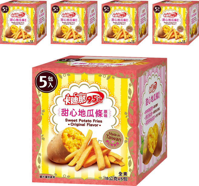 Cadina 卡迪那 95℃甜心地瓜條 全素 原味, 90g, 5盒