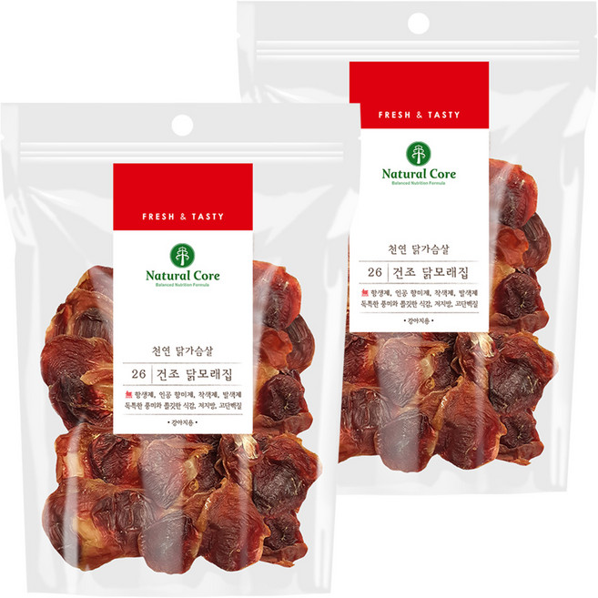 네츄럴코어 강아지 건조 간식, 닭모래집, 2개, 120g