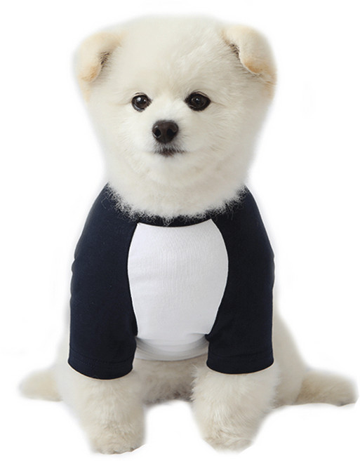lucky petter 大型犬白色系列拉克蘭T恤, 白色+海軍藍, 1個
