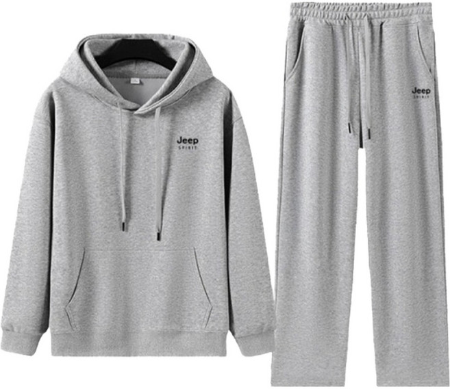 지프스피릿 남녀공용 캐주얼 여유로운 오버핏 후드 맨투맨 상하의 세트