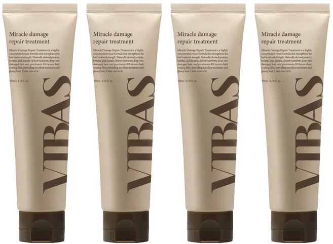 비바스 미라클 데미지 리페어 헤어팩 트리트먼트, 4개, 200ml